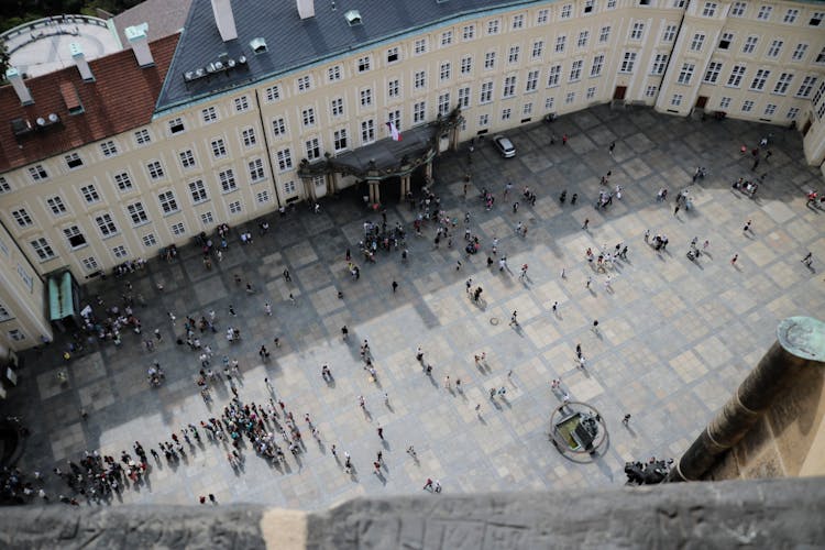 Popular Place Full Of Tourists In Daylight