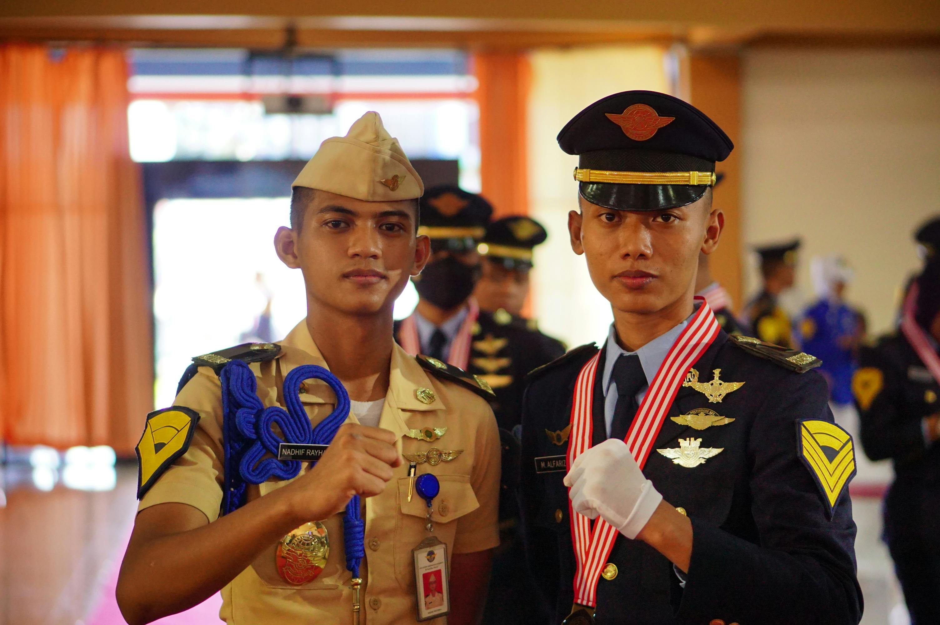 portrait of young military pilots