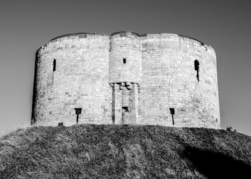 Black and White Photo of a Castle