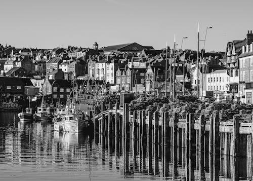 Grayscale Photo of Scarborough, North Yorkshire
