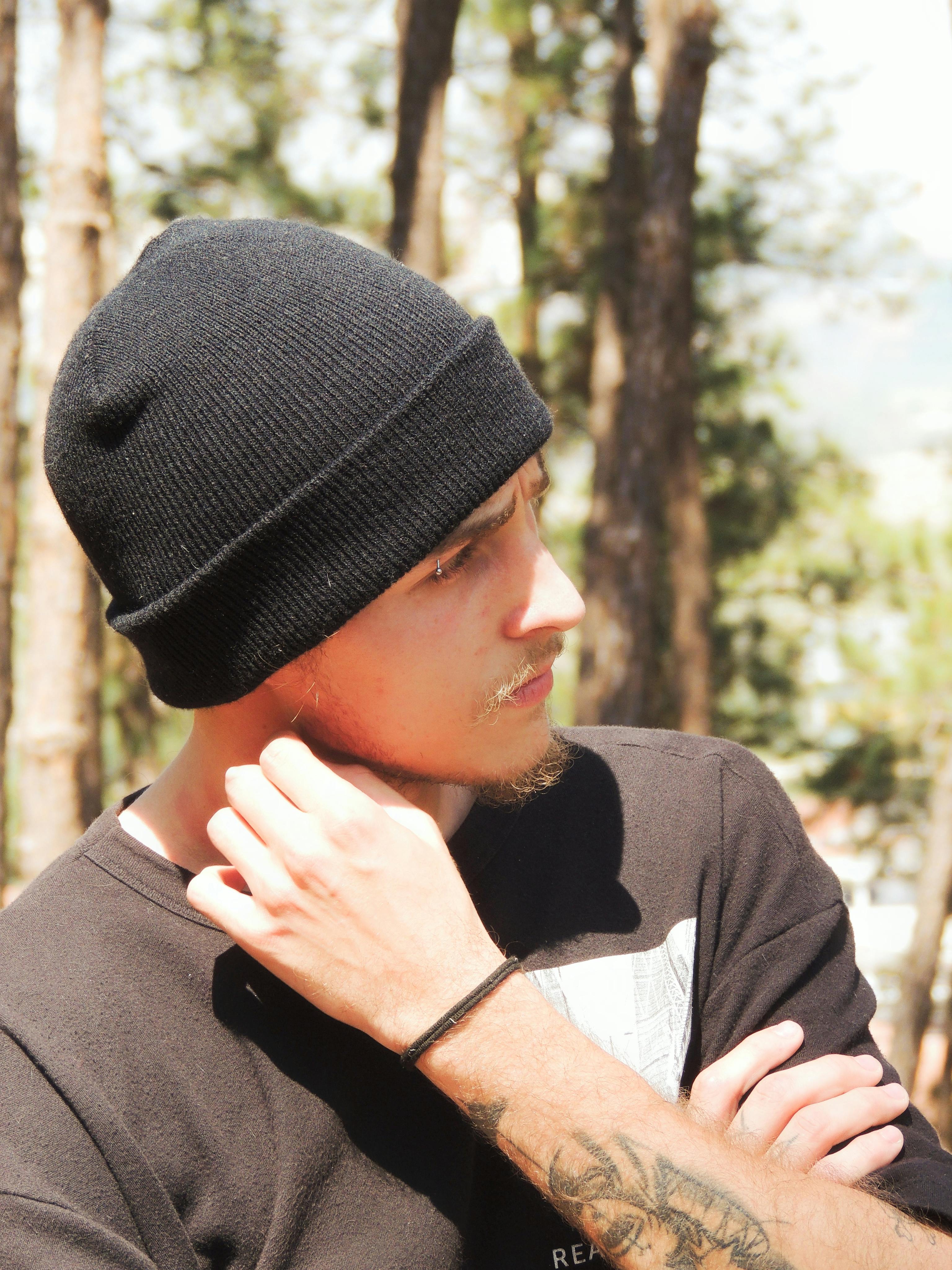 a man wearing a beanie