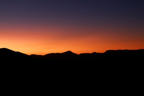 Free stock photo of beautiful sunset, mountains, orange