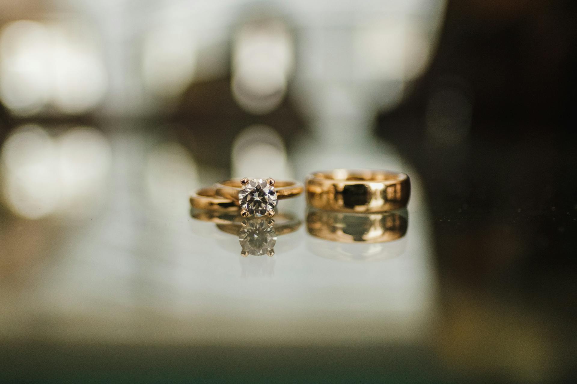 Gold Wedding Rings in Close-up Photography