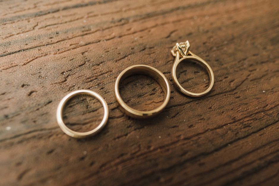 Different types of diamond wedding bands stacked together Different types of diamond wedding bands stacked together