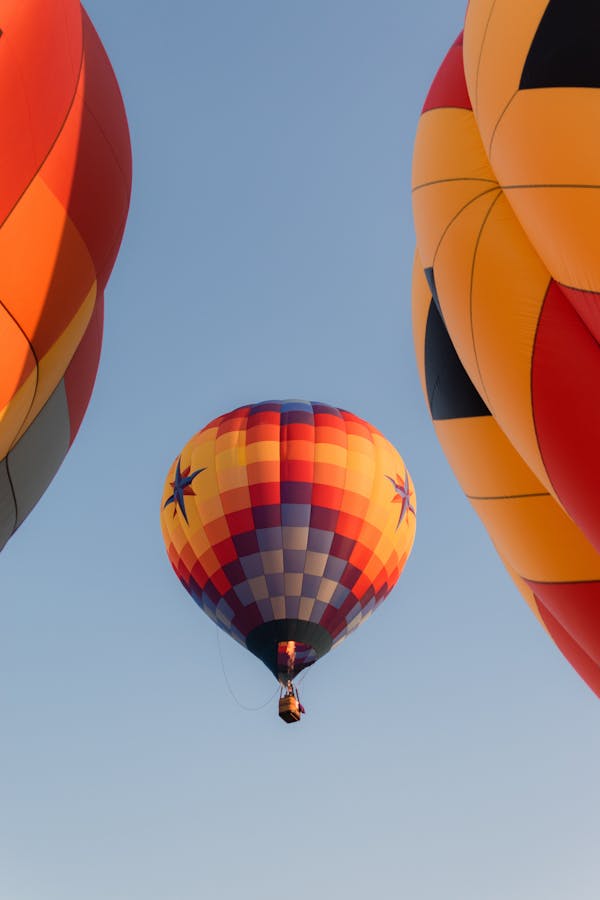 Hot-Air Balloons Under Blue Sky