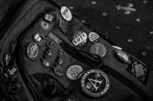 Pinback Button on a Backpack