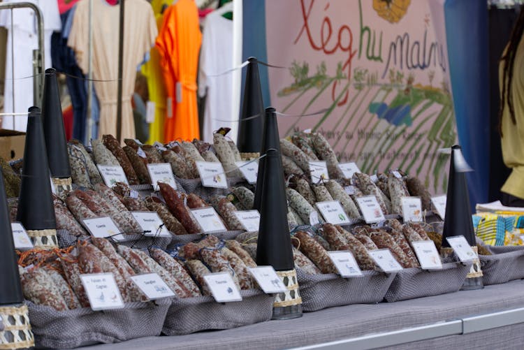 Display Of Salami On Sale