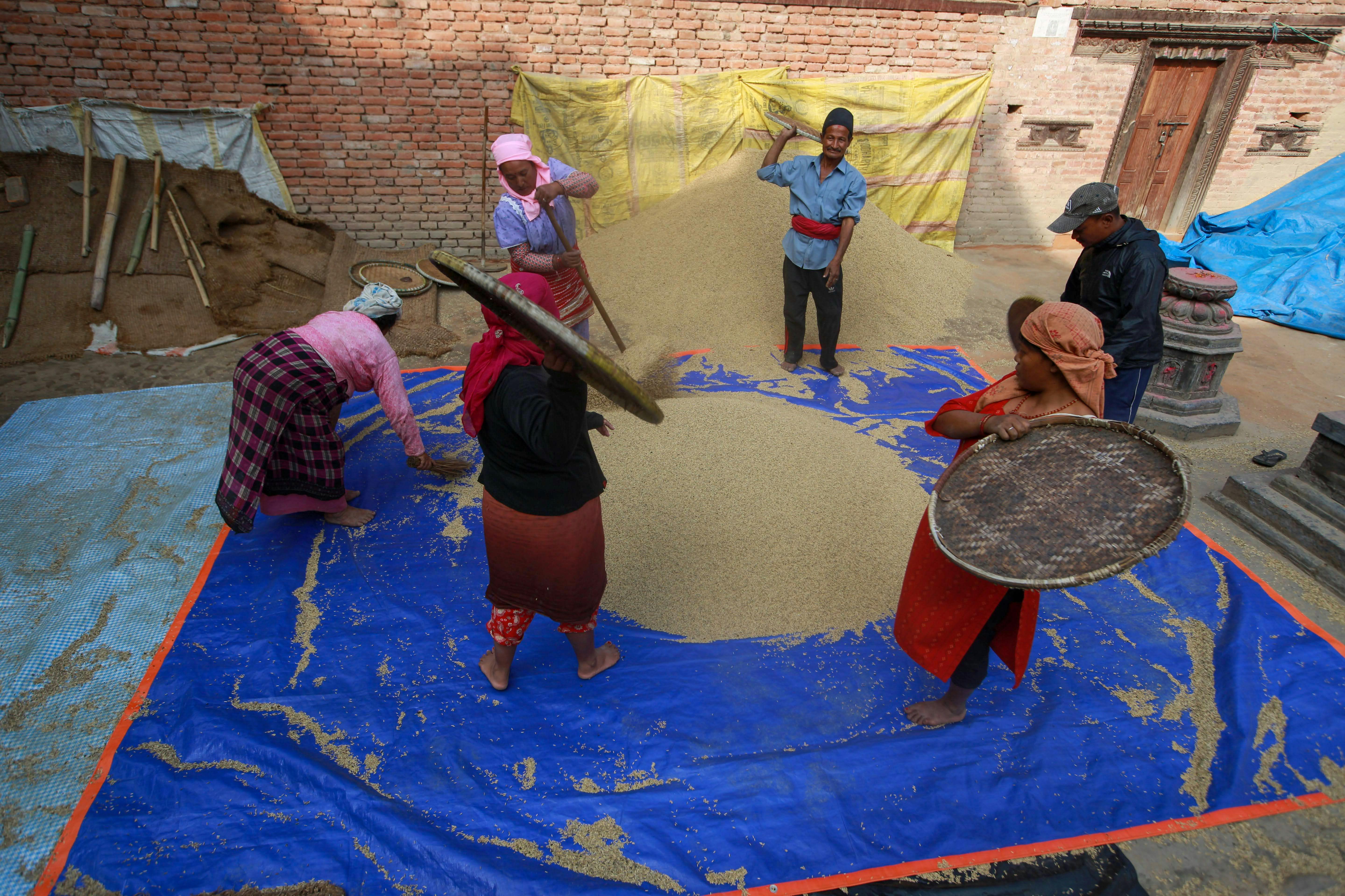 People with Winnowing Baskets · Free Stock Photo