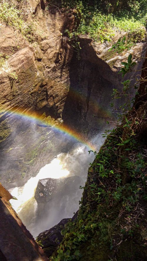 Foto profissional grátis de água corrente, arco-íris, cachoeira