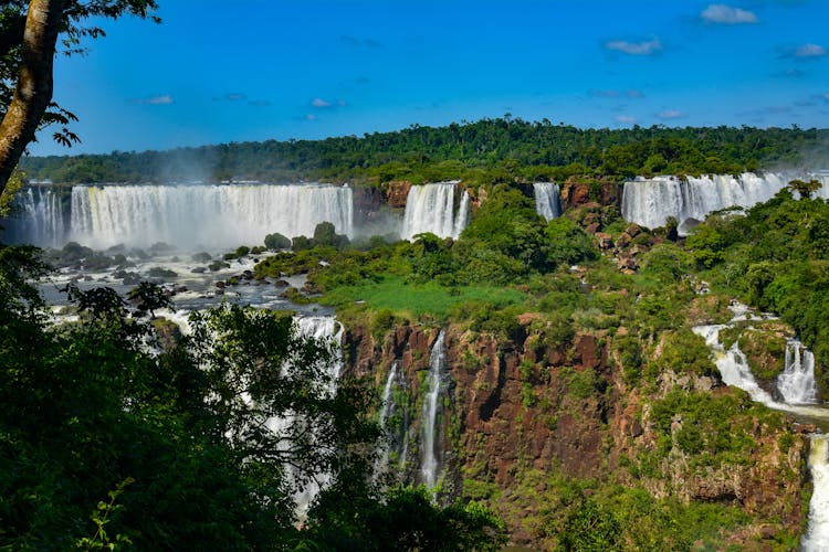 Panoramic View Of Iguazu Falls In Argentina