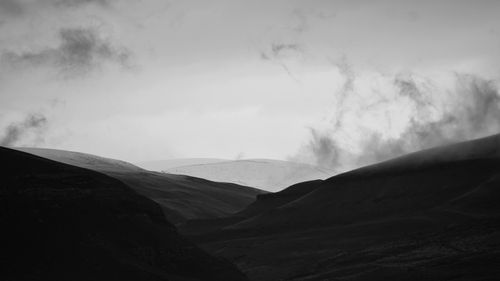 Free Monochrome view of dramatic hills in El Calafate, Argentina, with moody clouds. Stock Photo