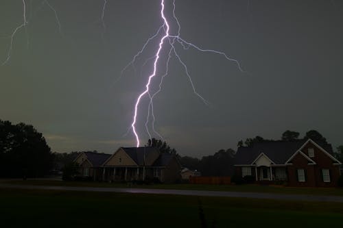Close up lightning strike