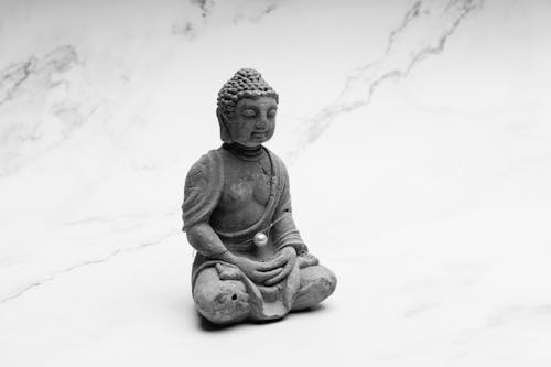 Photos gratuites de bouddha, échelle des gris, fermer