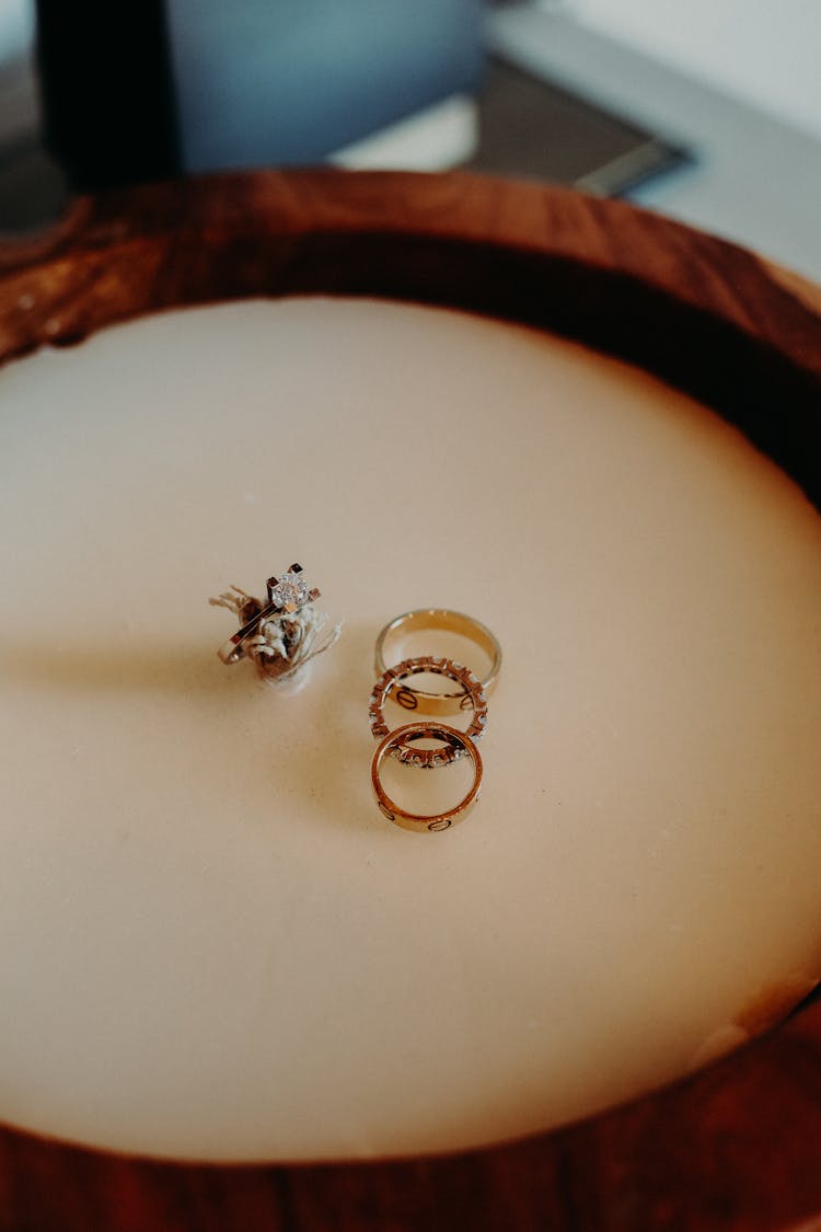 A Close-up Shot Of Rings On A Candle