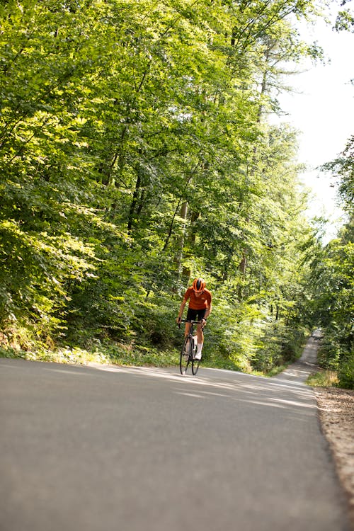 Sportive woman with road bike