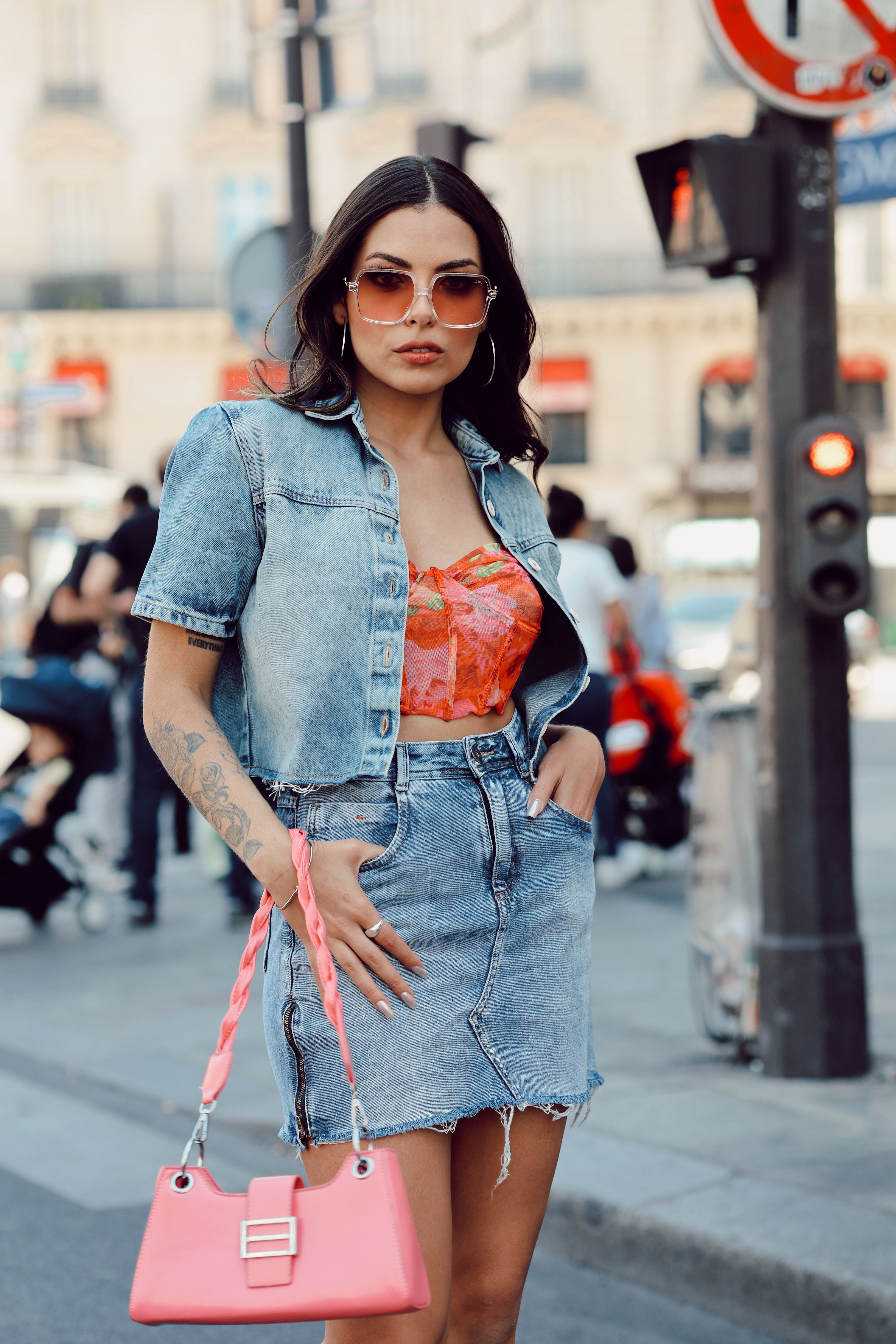 Saia Jeans Curta