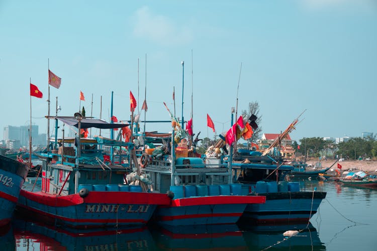 Boats In Port In Vietnam