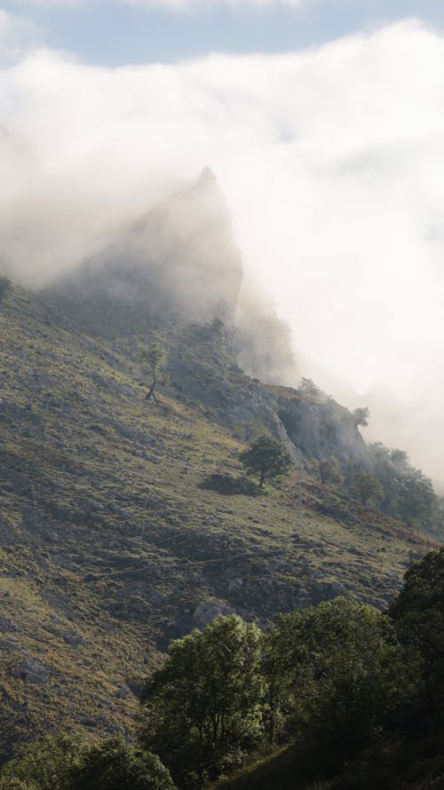 dağ eğimi, dikey atış, doğa içeren Ücretsiz stok fotoğraf