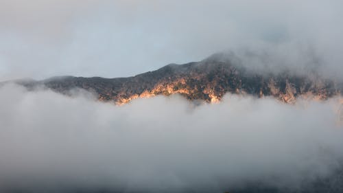 Mountains Covered by Fog 