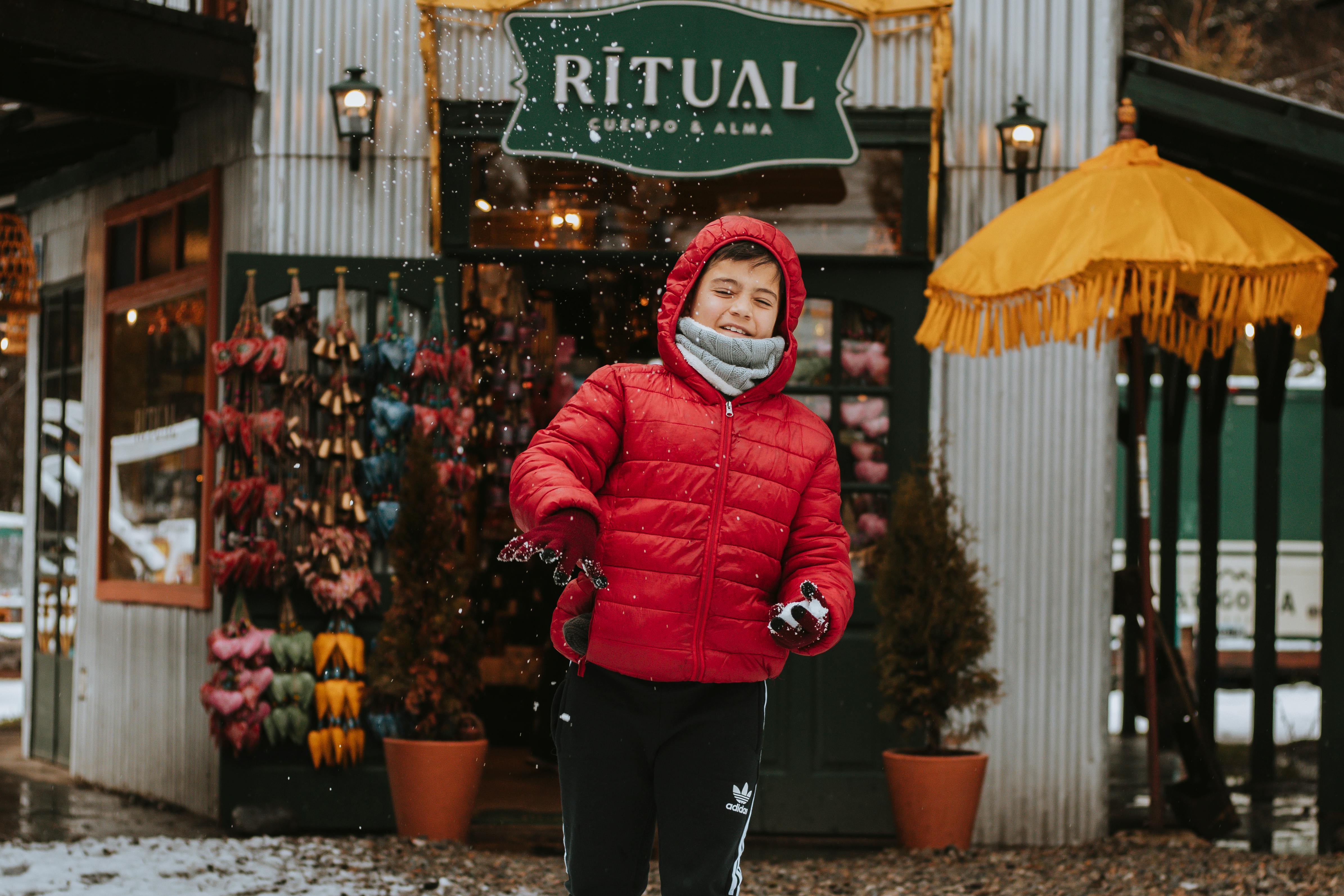 boy with snowball