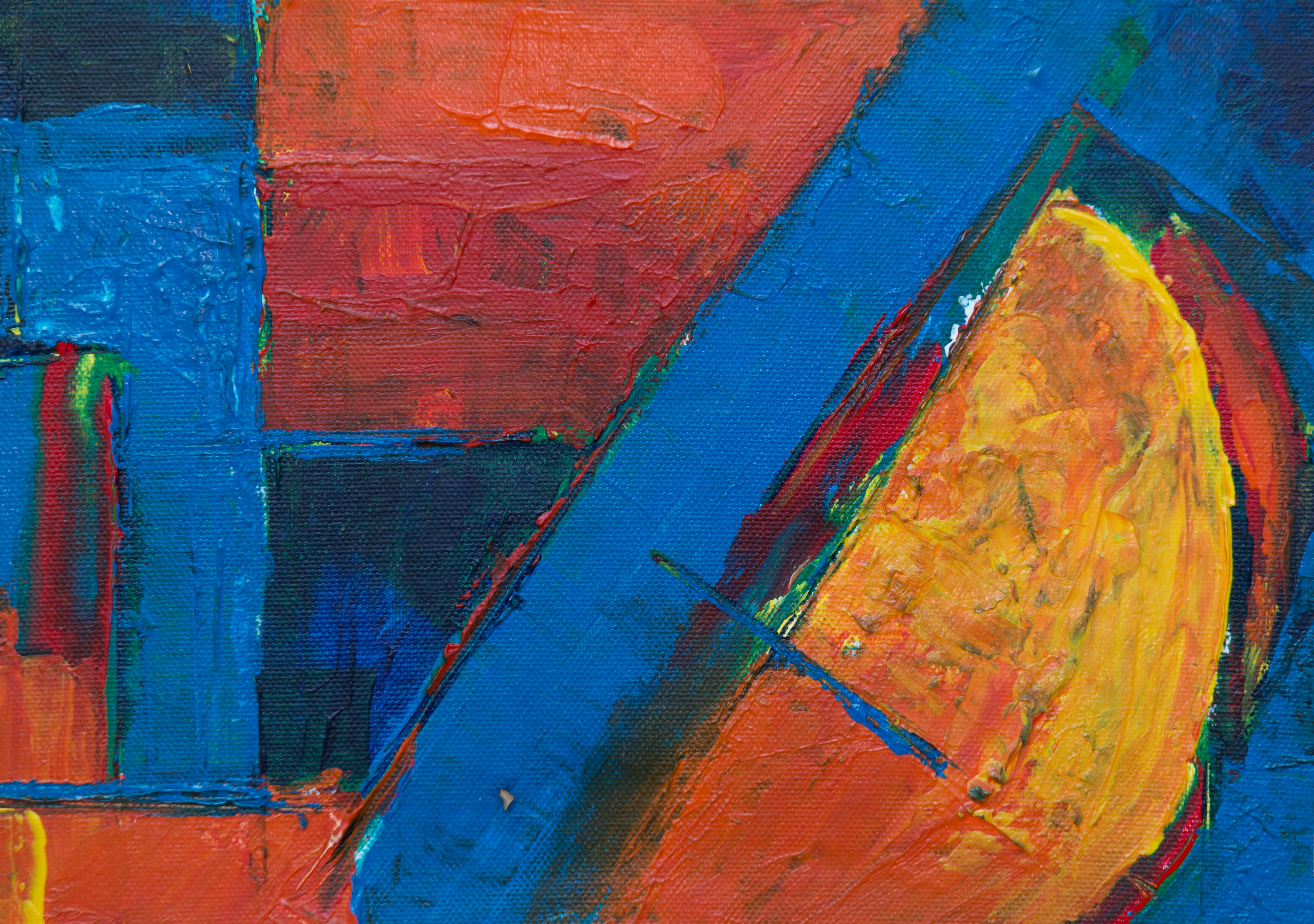 Orange and Blue Abstract Painting · Free Stock Photo