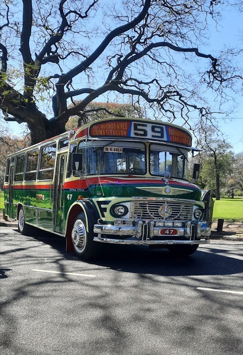 Close-up of a Vintage Bus