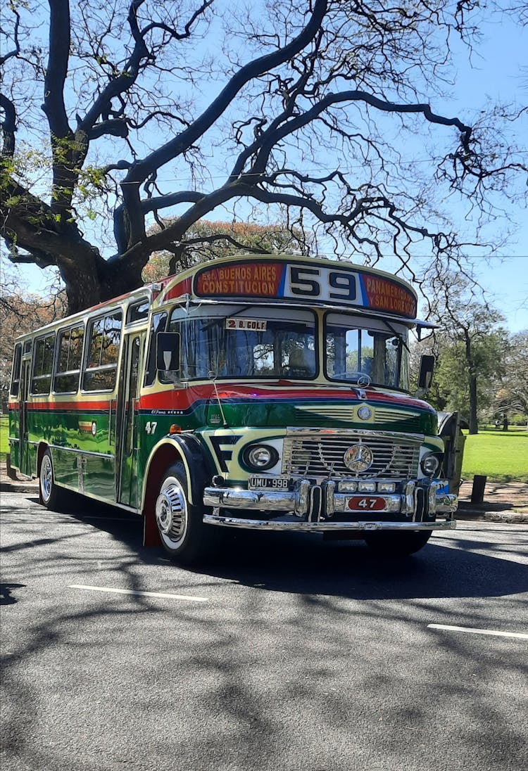 Close-up Of A Vintage Bus