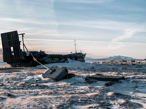 A Shipwreck on a Snow-Covered Field
