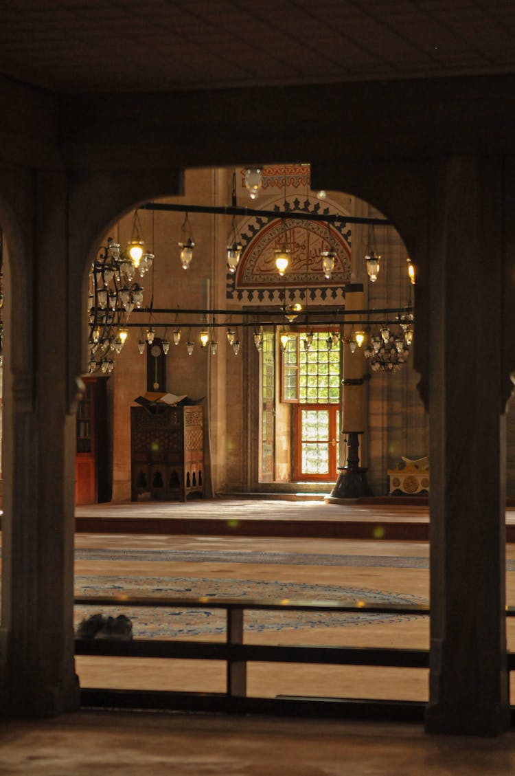 Entrance And Interior Of Temple