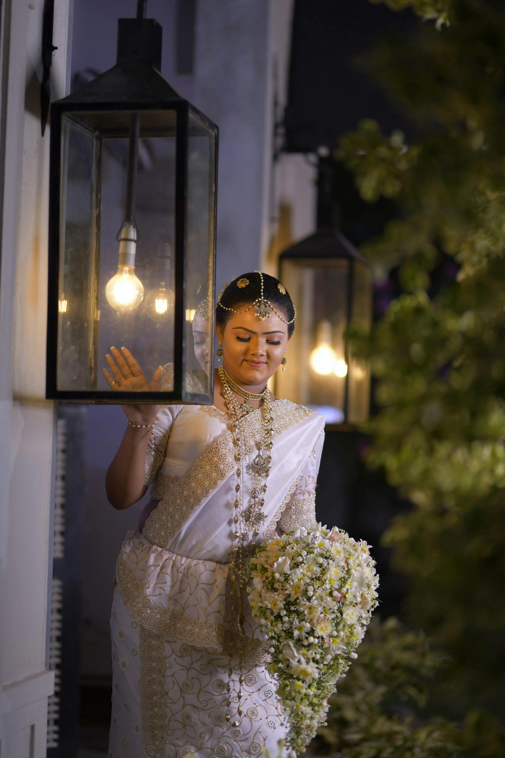 White sari wedding clearance dress