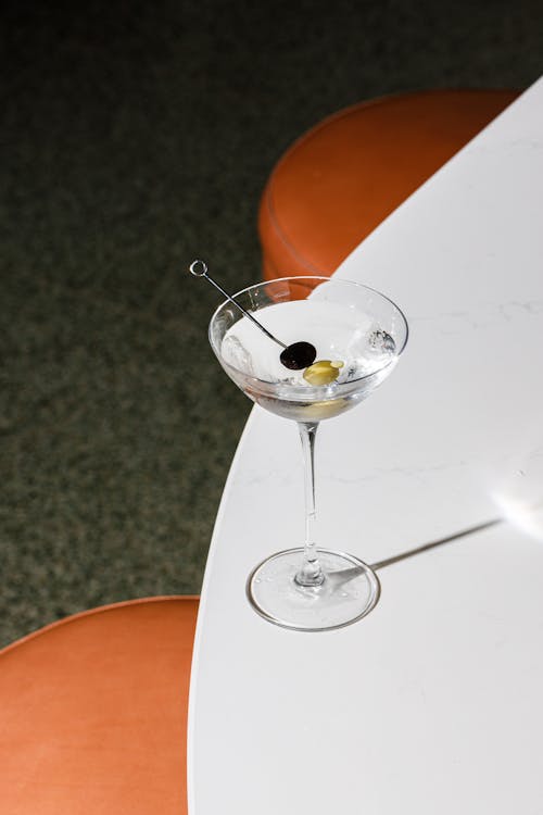 Free Cocktail in Glass on Table Stock Photo