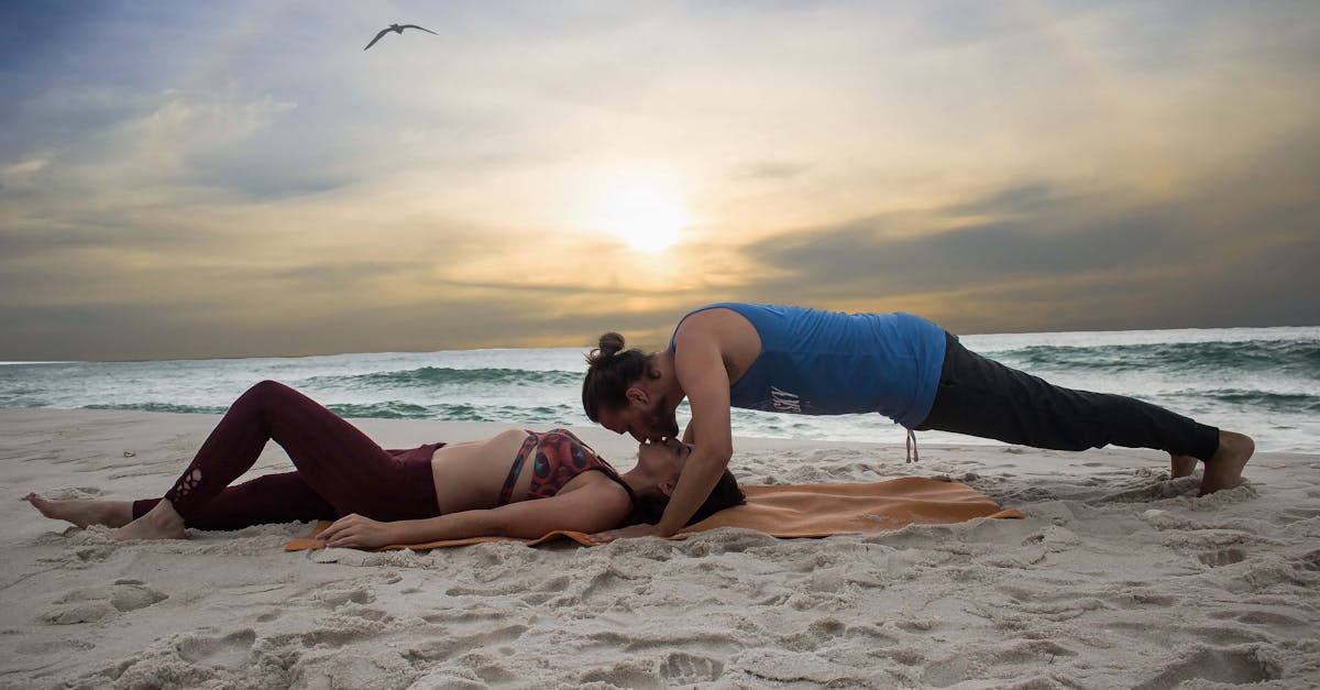 Free stock photo of beach, couple, exercise