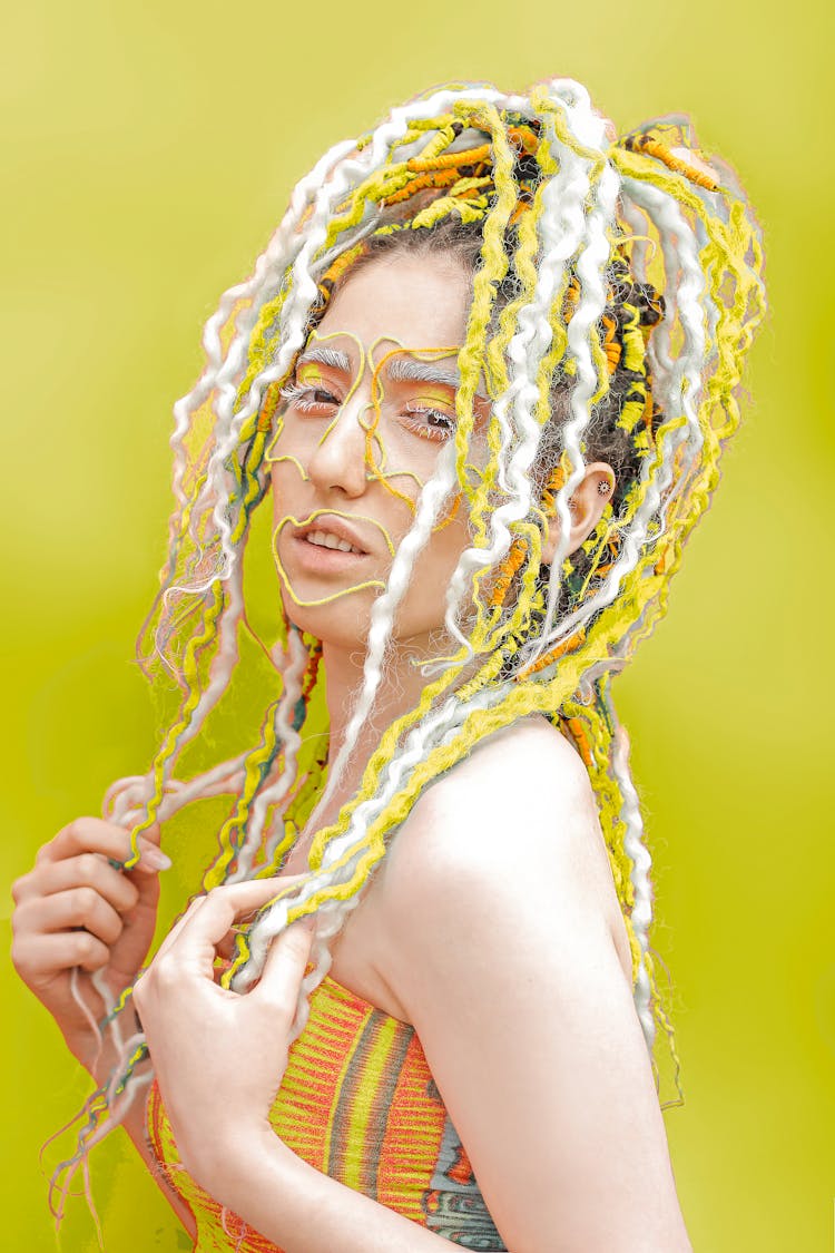 Woman With Colorful Dreadlocks