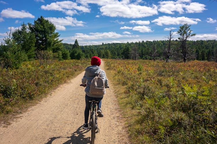 Person Riding Bike In Countryside