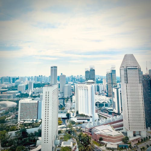 View of Skyscrapers in Downtown Singapore 