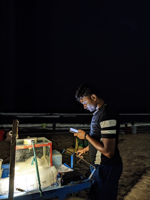 คลังภาพถ่ายฟรี ของ กลางคืน, ชายทะเล, ชายหาด