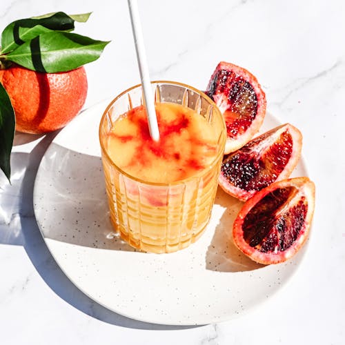 Close-Up Shot of a Glass of Fruit Juice