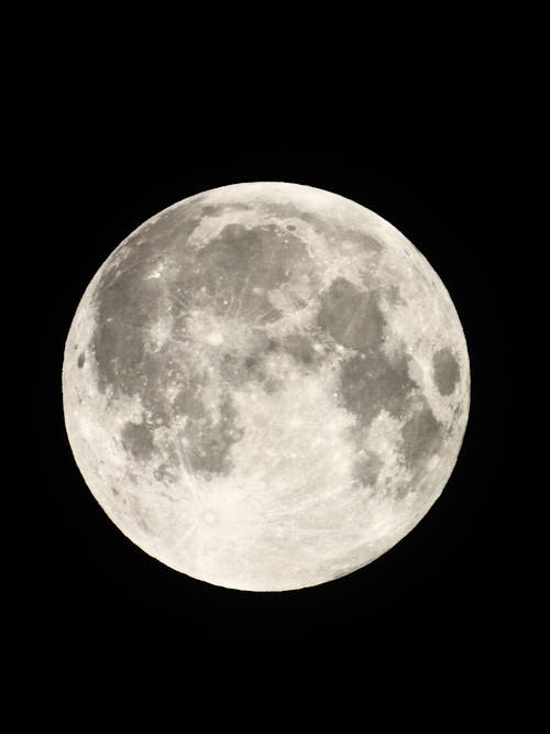 Full Moon in Black Background