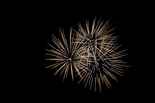 Free Yellow Fireworks in the Sky Stock Photo