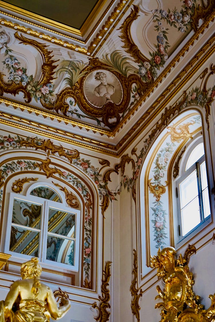 Gold And White Floral Ceiling