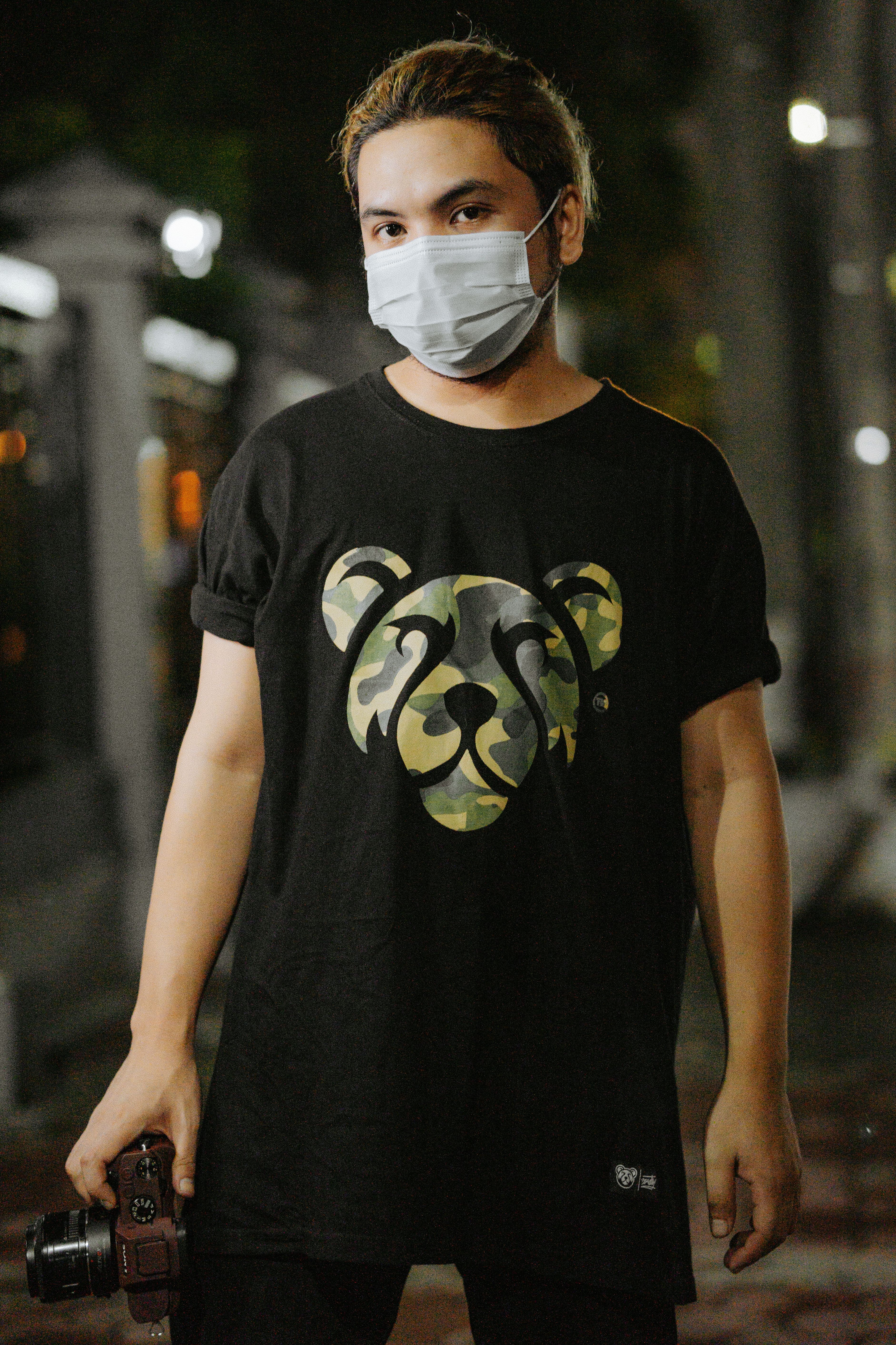 Camiseta Oversized Preta Estampada