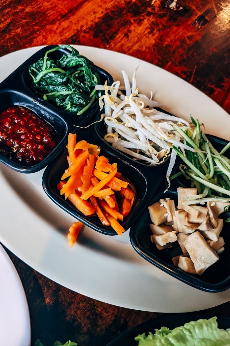 Close-Up Shot Of A Korean Food On A Plate