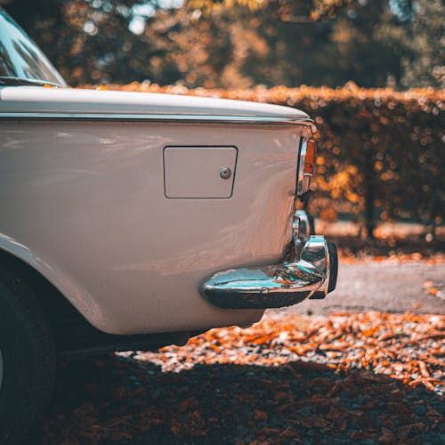 Close Up Shot of a Beige Car