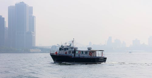 Boat on Hudson River, New York City, New York, USA