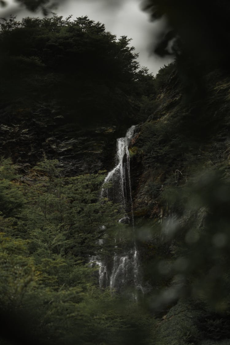 Waterfall On Rocky Mountain 