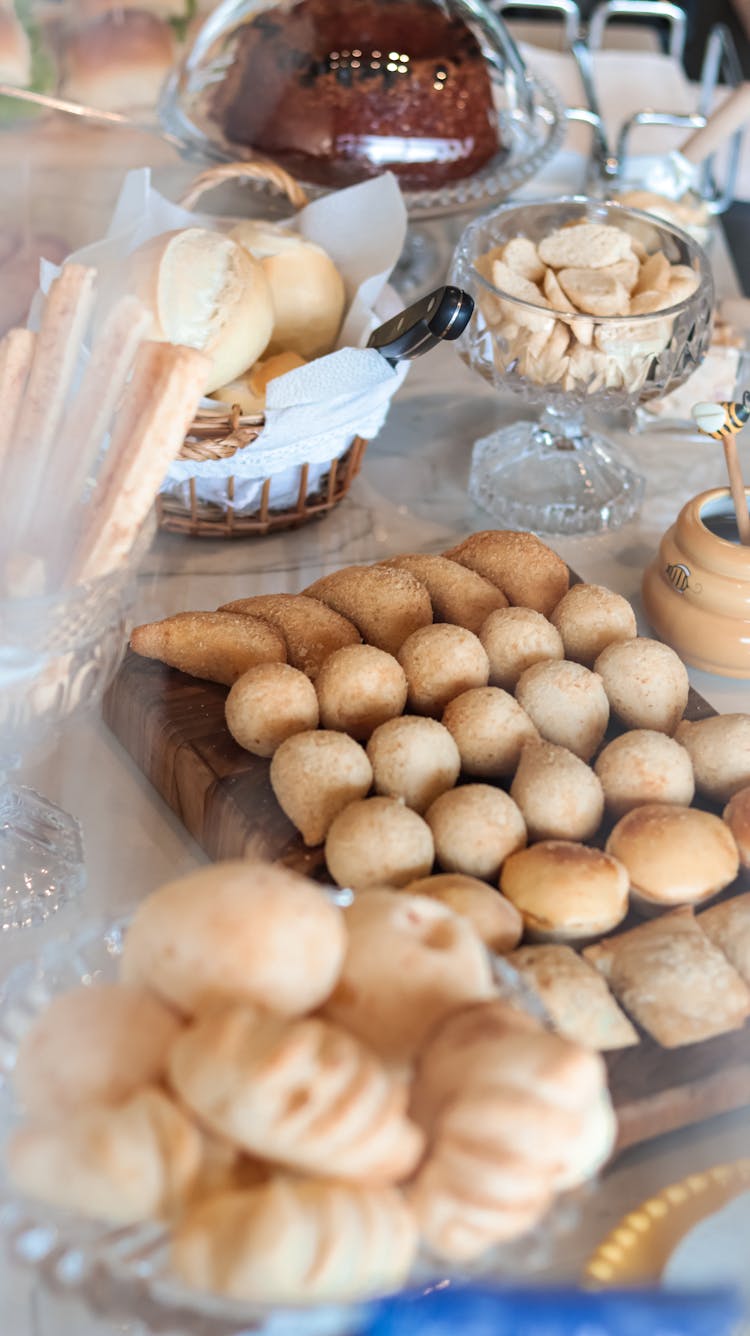 Variety Of Pastries On Table