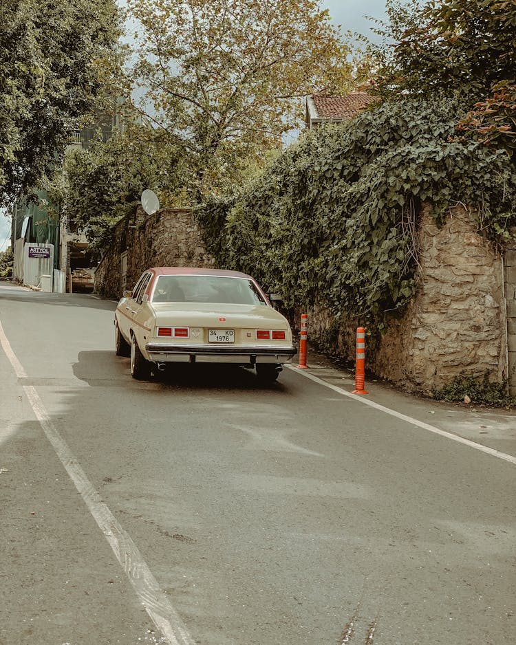 Retro Car On City Street