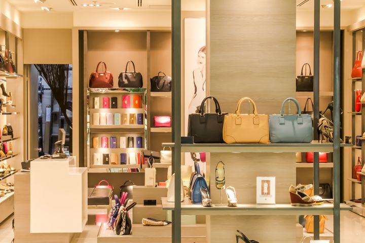 Assorted-color Leather Bag Display Inside Room