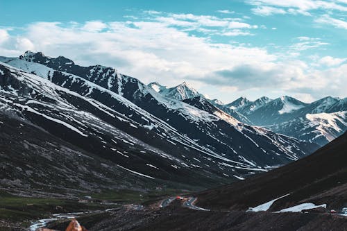 Snow Covered Mountains Under Blue Sky