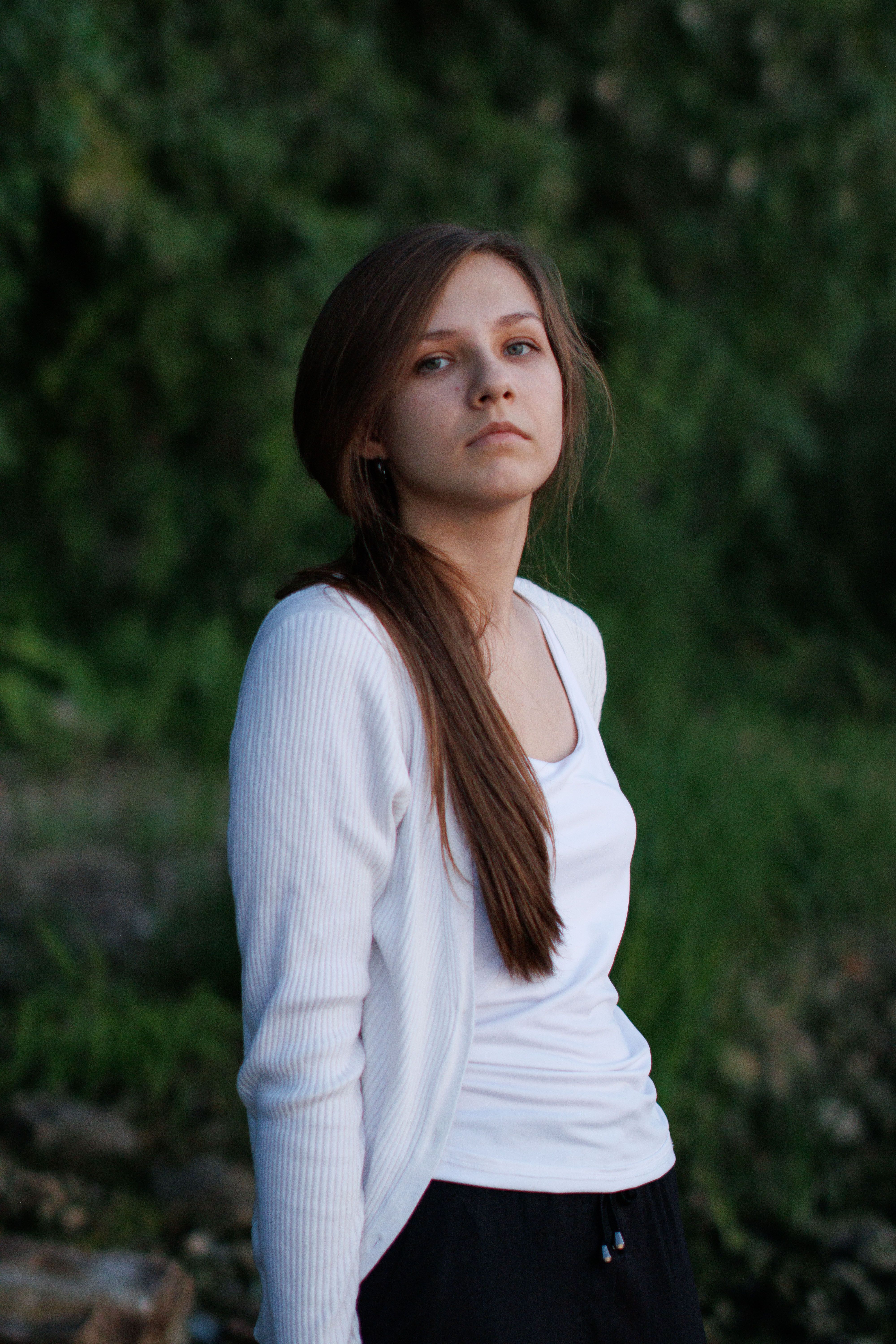 Woman in White Long Sleeve Shirt · Free Stock Photo